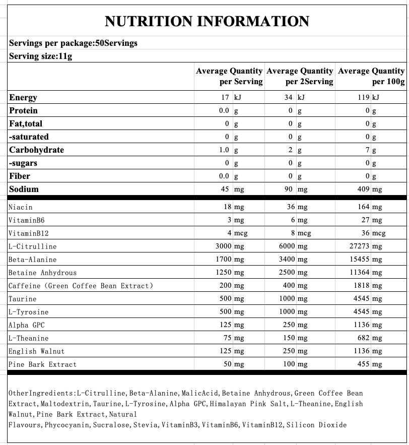 CYBORG High Stimulant Pre Workout